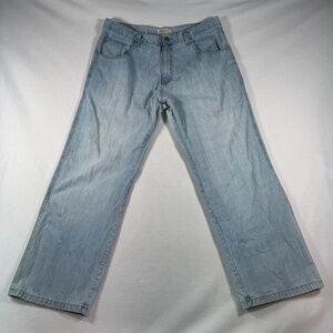 Dodeca Jeans Mens 40x32 Blue Wide Leg High Rise Light Wash